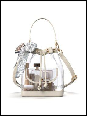 Clear Crossbody Bucket Bag Transparent PVC Stadium Approved Purse